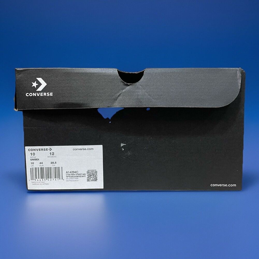 Converse CTAS High Street Mid Top Men's Size 10 Sneakers Papyrus/Black A14294C - Picture 9 of 9